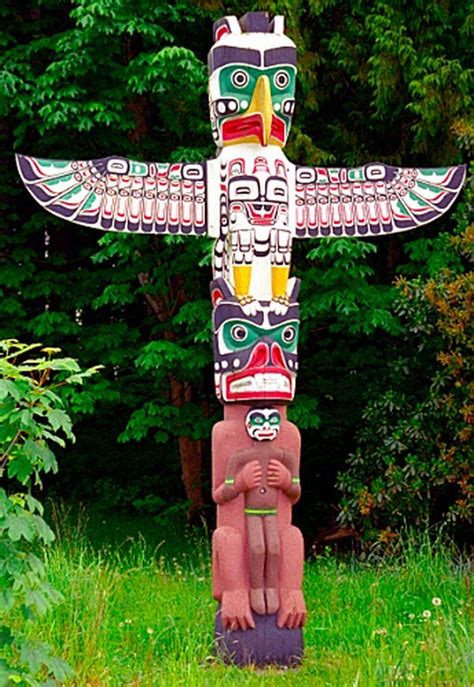 An Example Of A Typical Totem Pole They Seem To Picture Animals Of