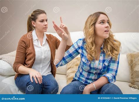 furious mother arguing with her â€‹â€‹teenage daughter stock image image of expressing