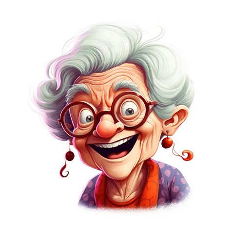 Happy Funny Old Lady Clipart White Background Clip Art Library