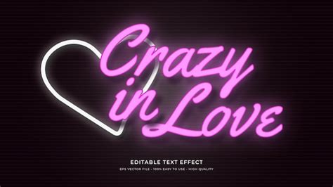 Premium Vector Love Neon Light Typography Editable Text Effect