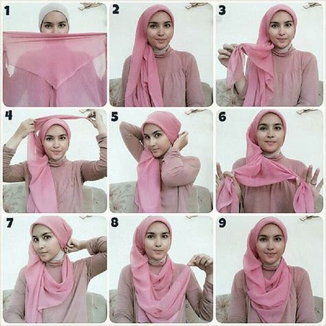Tutorial Hijab Persegi Empat Simple Dan Elegan HIJABER INDONESIA