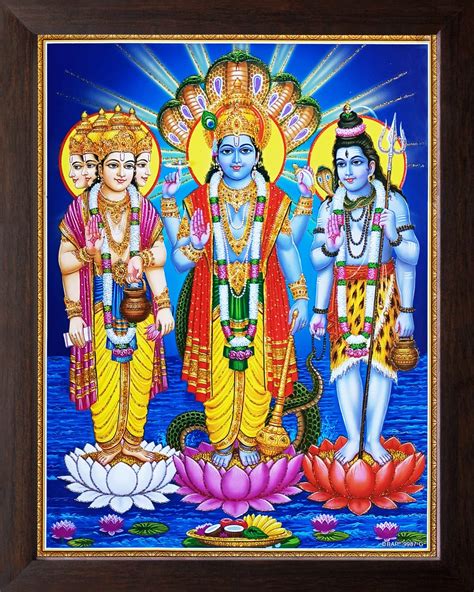 Art N Store Lord Brahma Vishnu Mahesh Wall Painting Poster