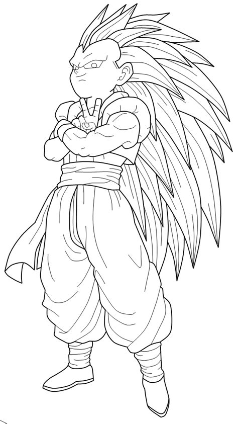 Gotenks Ssj3 Lineart By Daresx On Deviantart