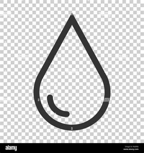 Water Drop Icon In Flat Style Raindrop Vector Illustration On Isolated