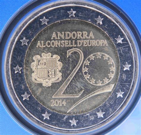 Andorre 2 Euro Commémorative 2014 20e Anniversaire De Ladhésion Au