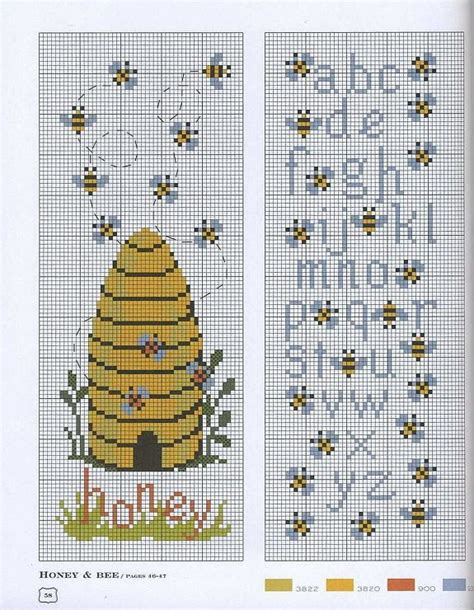 Cross Stitch Bees Pattern Tiny Honey Modernist Bee Modern Tennessee Hobby