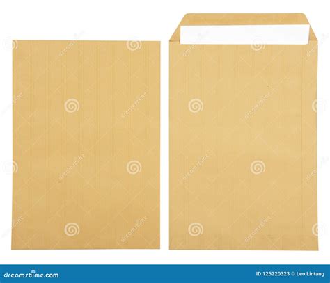 White Paper In Open Brown Envelope Stock Image Image Of Data