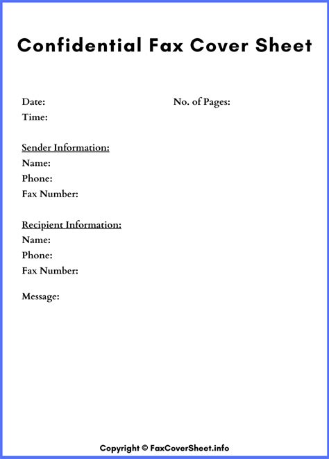 Confidential Fax Cover Sheet Template Printable In Pdf