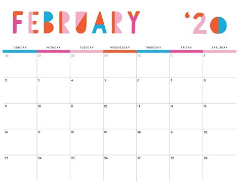 February 2020 Calendar US Holidays, Events List | Free Printable Calendar