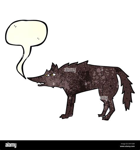 Cartoon Wolf With Speech Bubble Stock Vector Image And Art Alamy