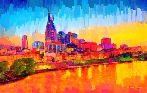 Nashville Skyline Pa Painting By Leonardo Digenio