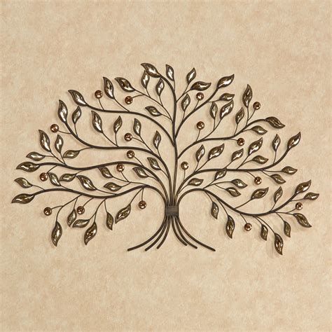 Crafted of iron, this charming tree branch wall decor strikes a contemporary, 26.97 h x 36.96 w silhouette modeled after gnarly tree in the breeze. Alexandra Vining Gem Tree Metal Wall Art