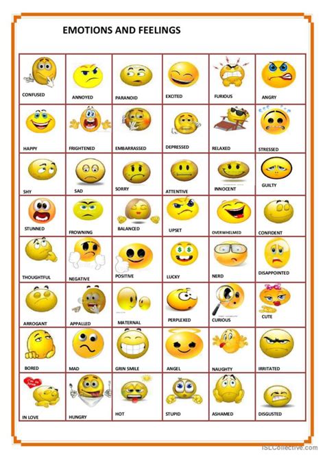 Emotions Pictionary Picture Diction English Esl Worksheets Pdf Doc