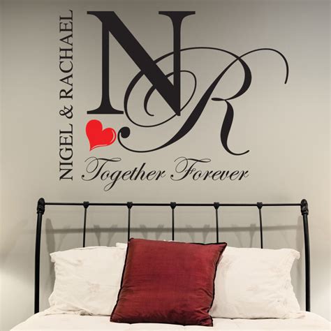 See more ideas about vinyl wall lettering, letter wall, master bedrooms decor. BEDROOM WALL STICKERS PERSONALISED TOGETHER FOREVER DECALS ...