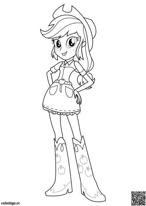 My Little Pony Equestria Girls Applejack Coloring Pages Coloring Pages