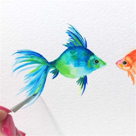 Monday Blues 🐠🎨💙 Watercolor Animals Watercolor Artwork Watercolour