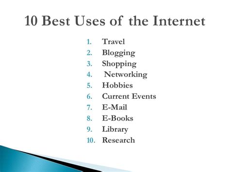 10 Top Uses For The Internet