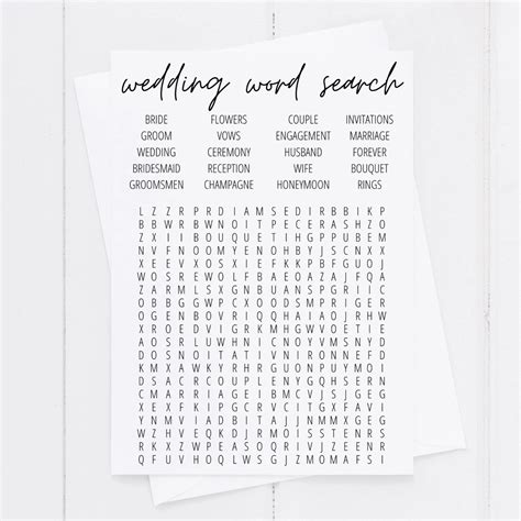 Bridal Shower Word Search Free Printable Modern Moh