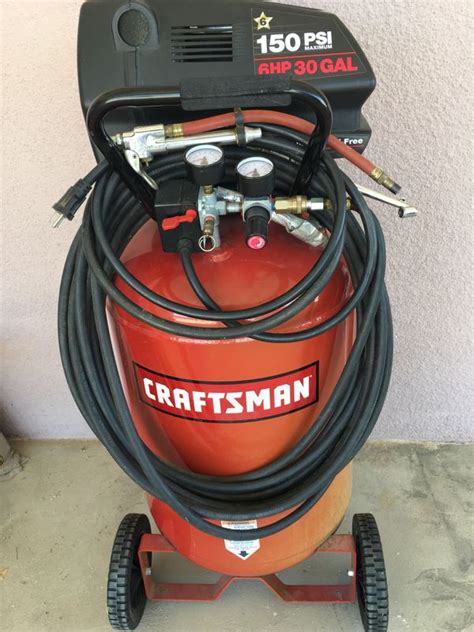 Craftsman Air Compressor 30 Gal 6 Hp 150 Psi On Wheels Oil Free