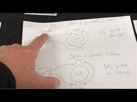 For a two subwoofer example, wire both dual voice coils in series to present 8 ohms from each sub, then wire the two 8 ohm subs in parallel to bring the total impedance presented to the amplifier to 4 ohms, a common. HOW TO - SINGLE SUB DUAL VOICE COIL WIRING - YouTube