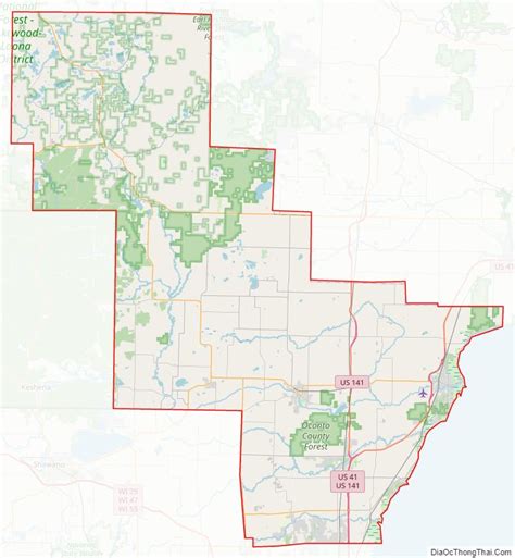 Map Of Oconto County Wisconsin