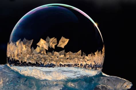 Gorgeous Ice Crystals Form On Frozen Bubbles