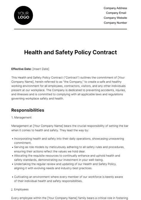 Page 4 HR Health & Safety Guide Templates - Download in Word, Google
