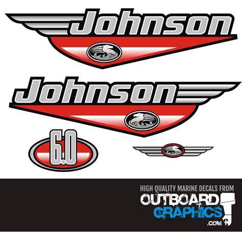 Johnson 6hp Two Stroke Outboard Engine Decalssticker Kit Etsy