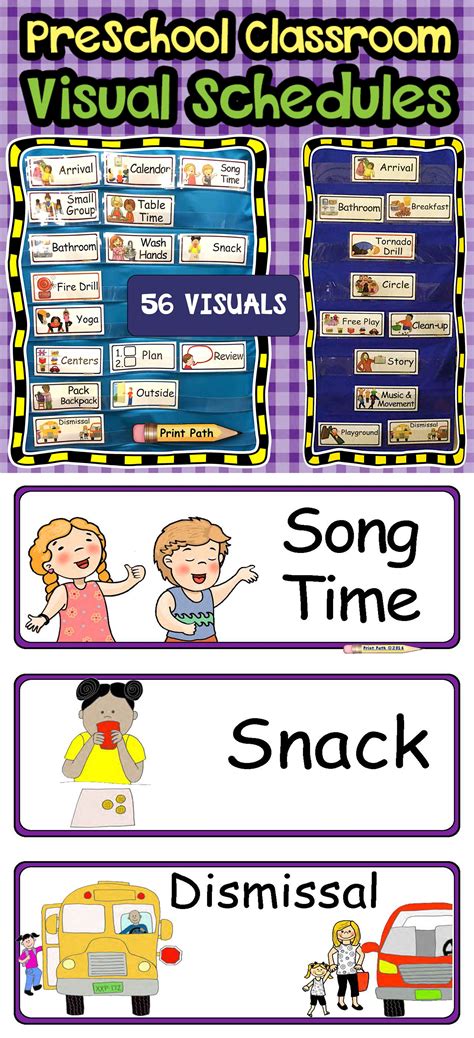 Daily Routine Free Printable Visual Schedule For Preschool Think Big