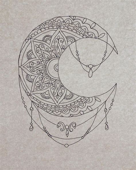 Beautiful Moon Mandala Pattern Credit Https Instagram Com Phebemayryder Moon Tattoo