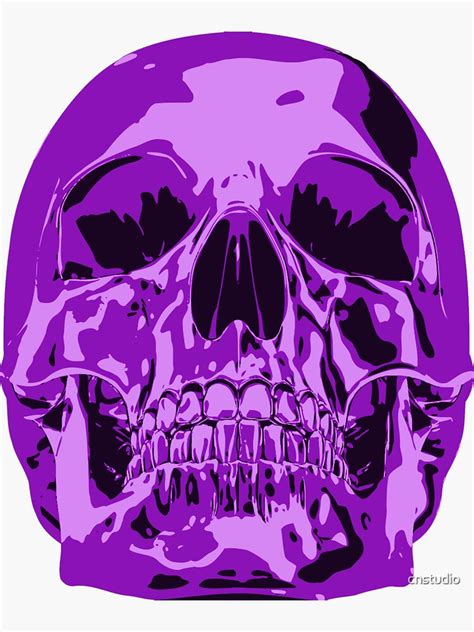 Purple Skull Sticker For Sale By Cnstudio Redbubble
