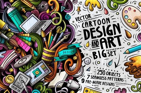 Design And Art Cartoon Doodle Big Pack Custom Designed Illustrations