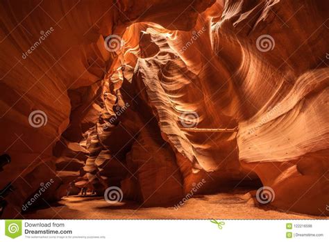 Övreantilopkanjonen är Den Röda Sanden Vaggar Grottan På öknen Itand X27 S Som Placeras I Sidan
