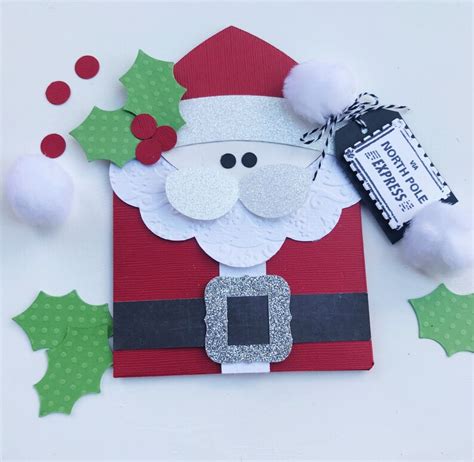 Santa Gift Card Holders Set Of Christmas Gift Card Holders Etsy