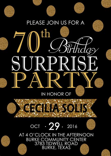 Surprise 70th Birthday Party Invitation Etsy