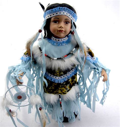 collectible porcelain indian native american doll eyota 18 h kf18006 ebay