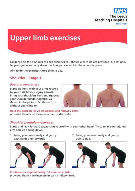 Pdf Upper Limb Exercises Leeds Teaching Hospitals Nhs Trustupper