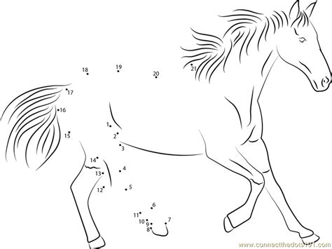 Horse Look Dot To Dot Printable Worksheet Connect The Dots