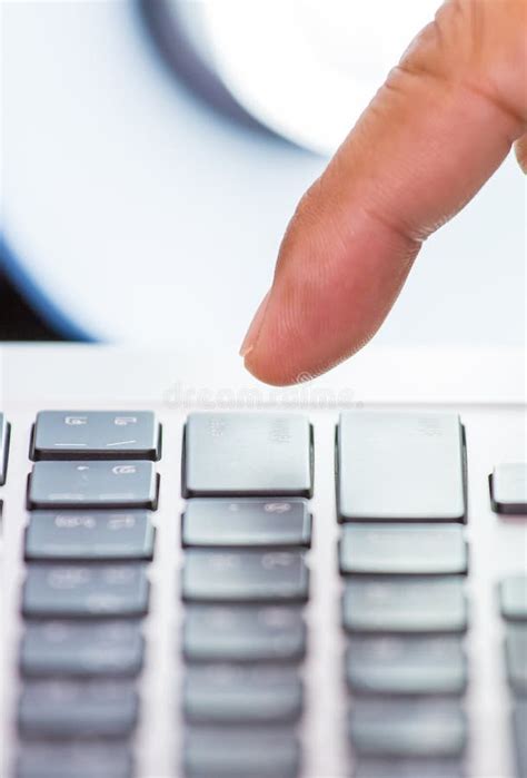 Finger On Pressing Keyboard Stock Photo Image Of Closeup Keys 32251754