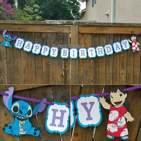 Lilo And Stitch Birthday Banner Lilo And Stitch Baby