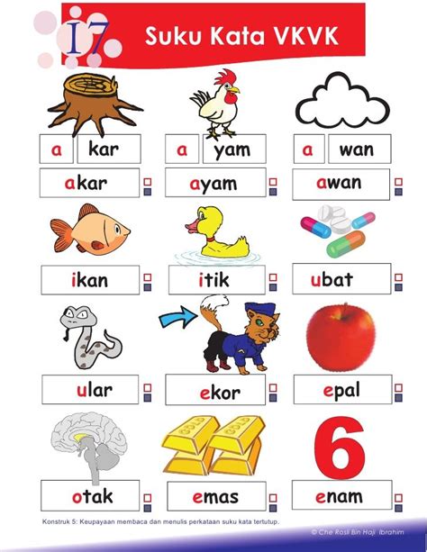 Dua suku kata terbuka (kvkv). 17 Suku Kata VKVK a kar … | Kindergarten reading ...