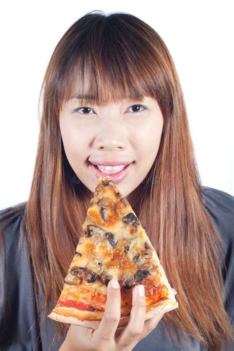 Eating Pizza Stock Image Image Of Junk Face Happy 24136859
