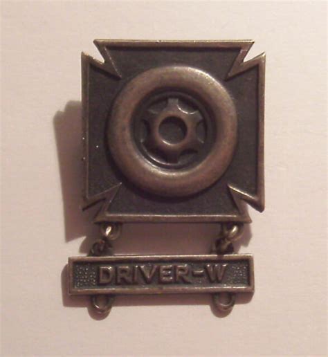 Vintage U S Army Qualification Driver And Mechanic Badge With Driver W
