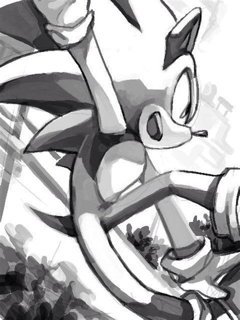 Sonic Black And White Sketch Sonic The Hedgehog Sonic Art Sonic Fan Art