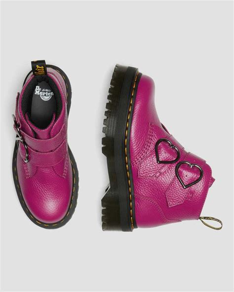 Devon Heart Leather Platform Boots Dr Martens