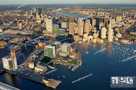 Aerial Views Of South Boston Waterfront Fan Pier Area Boston Ma Usa