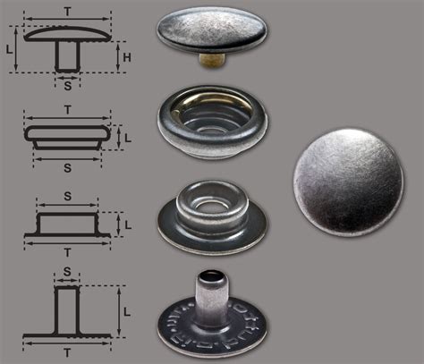 Celtic Craft Brass Nickel Free Ring Spring Snap Fastener Button F0