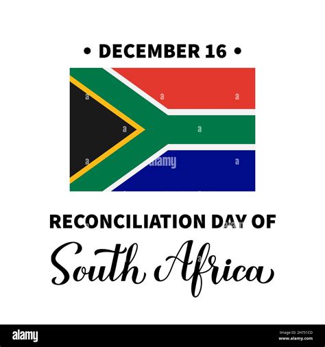 South Africa Reconciliation Day With Flag Isolated On White National
