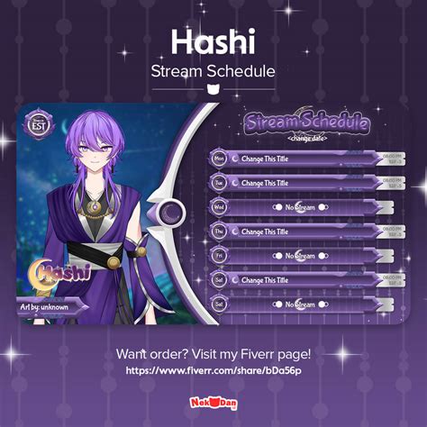 Hashi Schedule Design Vtuber Schedule Commission By Nekodanid On