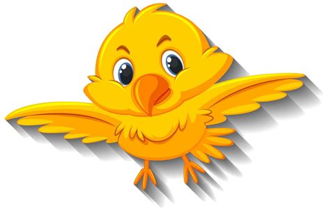Cute Yellow Bird Cartoon Character 1590971 Vector Art At Vecteezy